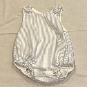 Blue seersucker baby bubble 3 months